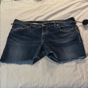 Silver Jeans Dark Blue Washed Denim Cutoff Shorts
